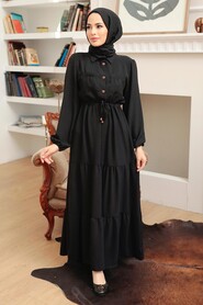 Black Hijab Dress 5720S - 1
