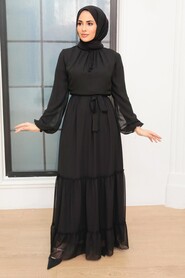 Black Hijab Dress 5726S - 1