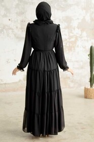 Black Hijab Dress 57970S - 4