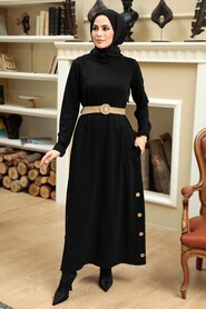 Black Hijab Dress 5804S - 1
