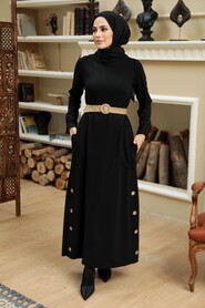 Black Hijab Dress 5804S - 2