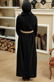 Black Hijab Dress 5804S - 3