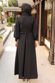 Black Hijab Dress 5806S - 3