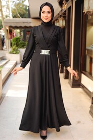 Black Hijab Dress 5806S - 1