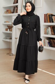 Black Hijab Dress 63250S - 3