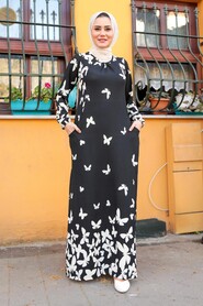 Black Hijab Dress 65814S - 1