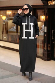 Black Hijab Dress 7016S - 1