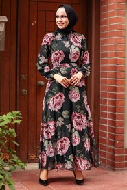 Black Hijab Dress 71020S - 2