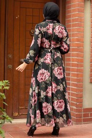 Black Hijab Dress 71020S - 3