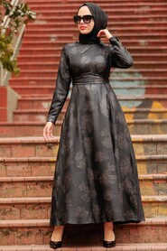 Black Hijab Dress 75910S - 2