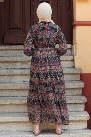 Black Hijab Dress 76440S - 6