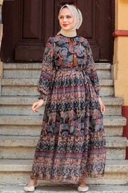 Black Hijab Dress 76440S - 2