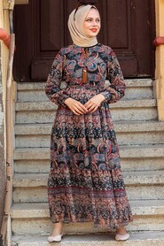 Black Hijab Dress 76440S - 3