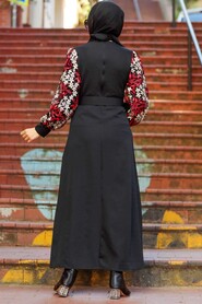 Black Hijab Dress 7647S - 4