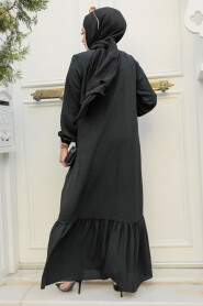 Black Hijab Dress 7681S - 3