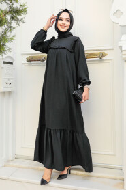 Black Hijab Dress 7681S - 2