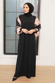 Black Hijab Dress 7685S - 2