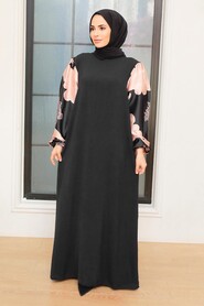 Black Hijab Dress 7685S - 1
