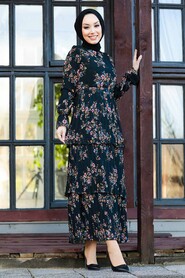 Black Hijab Dress 8140S - 2