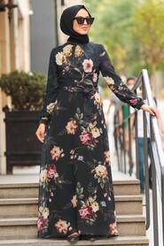 Black Hijab Dress 81545S - 1