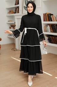 Black Hijab Dress 90160S - 1