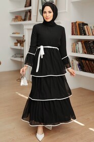 Black Hijab Dress 90160S - 2