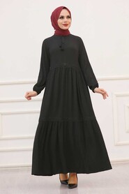 Black Hijab Dress 93160S - 1