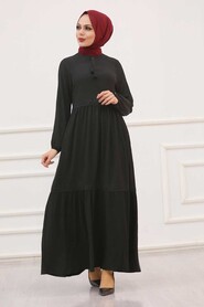 Black Hijab Dress 93160S - 2