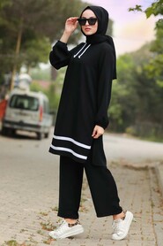 Black Hijab Dual Suit Dress 10212S - 1