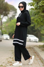 Black Hijab Dual Suit Dress 10212S - 3