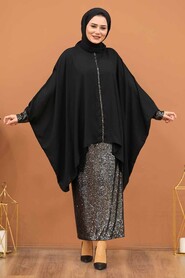 Black Hijab Dual Suit Dress 1206S - 1