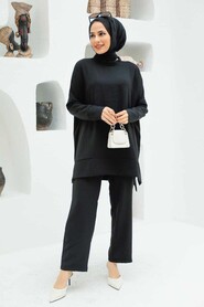 Black Hijab Dual Suit Dress 13010S - 2