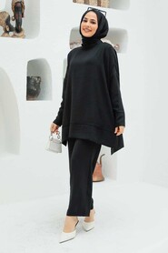 Black Hijab Dual Suit Dress 13010S - 4