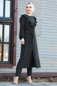 Black Hijab Dual Suit Dress 1326S - 1