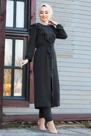 Black Hijab Dual Suit Dress 1326S - 2