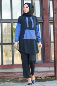 Black Hijab Dual Suit Dress 1426S - 2