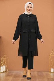 Black Hijab Dual Suit Dress 14801S - 1