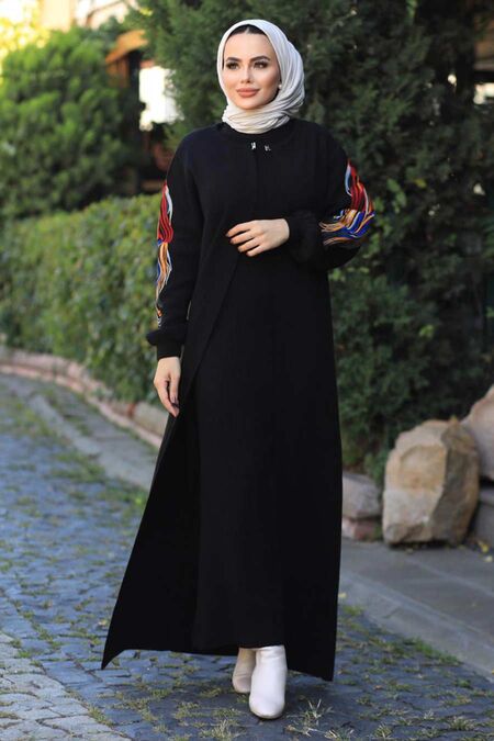 Black Hijab Dual Suit Dress 2200S - NEVA STYLE