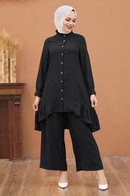 Black Hijab Dual Suit Dress 2428S - 1