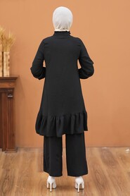 Black Hijab Dual Suit Dress 2428S - 2