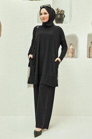 Black Hijab Dual Suit Dress 50150S - 2