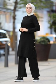 Black Hijab Dual Suit Dress 51631S - 2