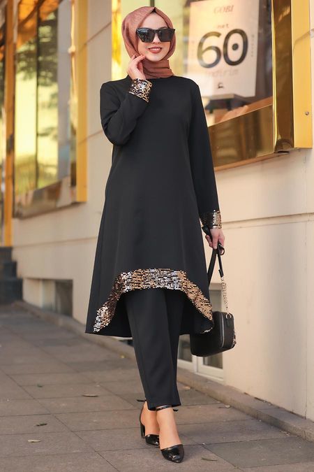 Black Hijab Dual Suit Dress S Neva Style Com