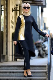 Black Hijab Dual Suit Dress 5533S - 2