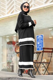 Black Hijab Dual Suit Dress 9681S - 1