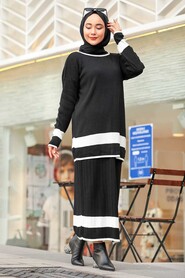 Black Hijab Dual Suit Dress 9681S - 2