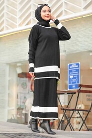 Black Hijab Dual Suit Dress 9681S - 3