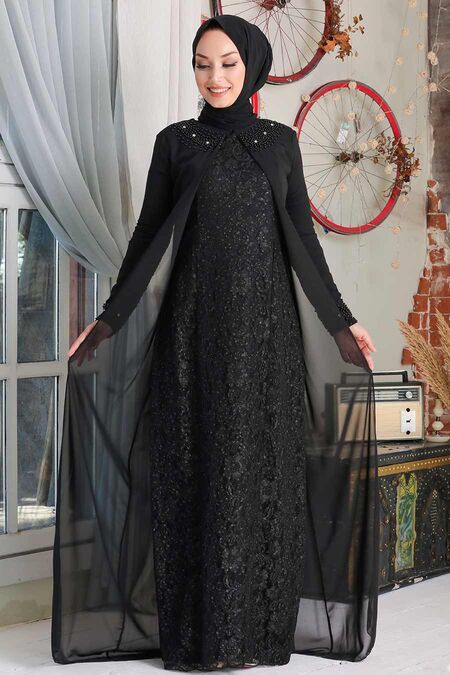 Neva Style - Plus Size Black Muslim Fashion Evening Dress 20803S - Neva ...
