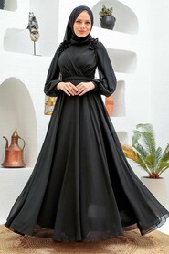  Long Black Muslim Evening Dress 22232S - 2