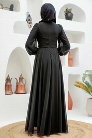  Long Black Muslim Evening Dress 22232S - 3